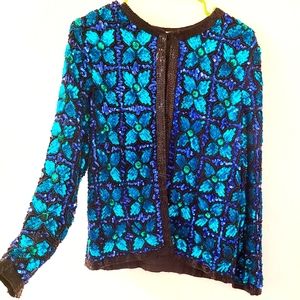 Laurence Kazar Vintage Sequined Topper